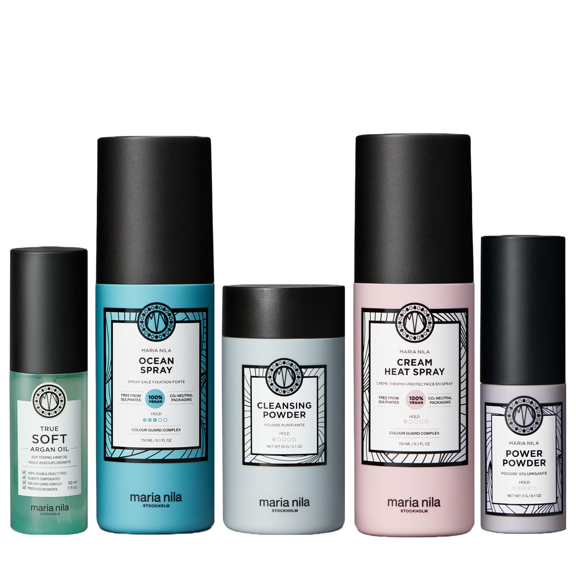 Maria Nila, The Styling Beauty Bag, 5 Styling Products to get Creative with your Looks, 100% Vegan & Sulfate/Paraben free