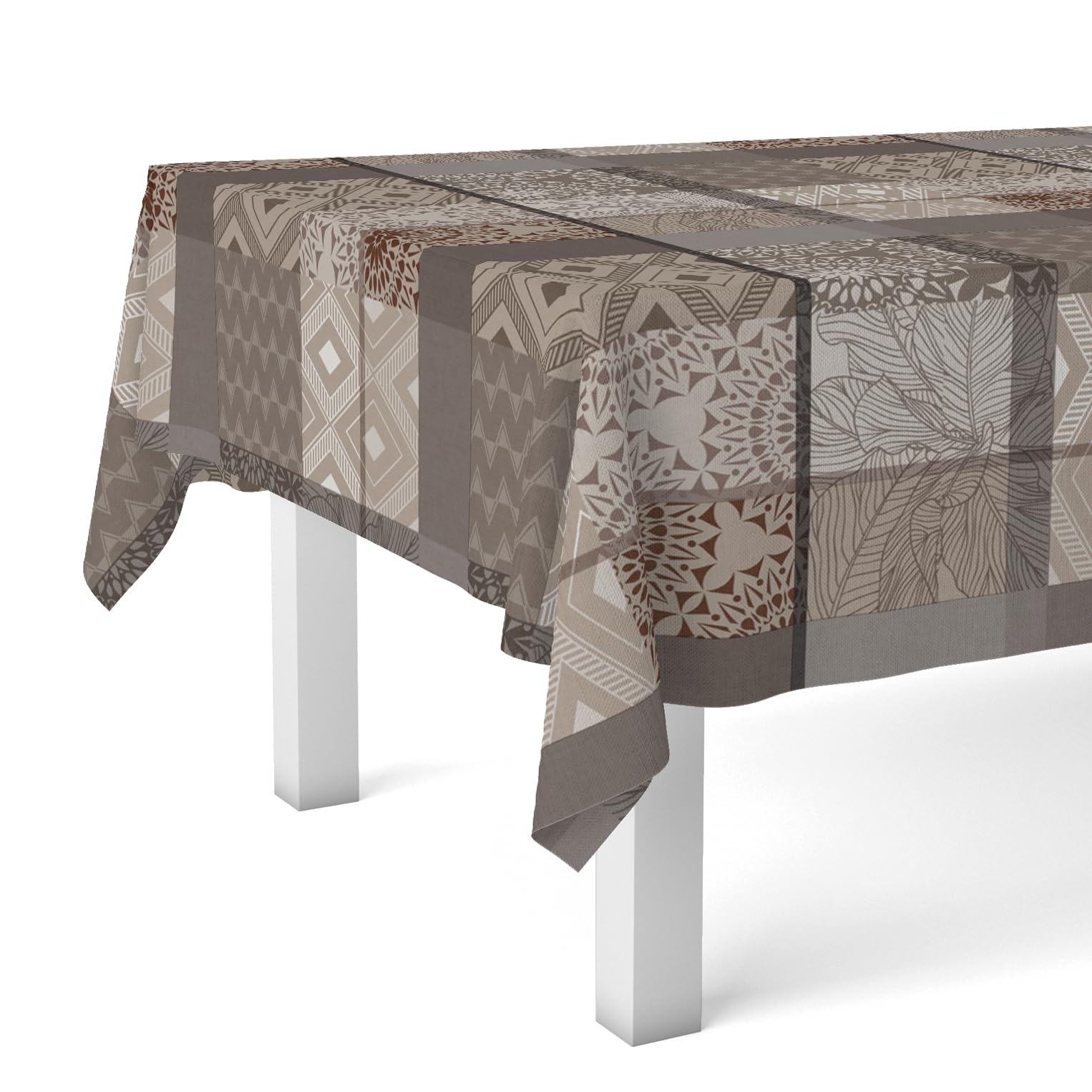 Martina Home Tablecloth Oilcloth Pompe Brown 260 x 140 cm