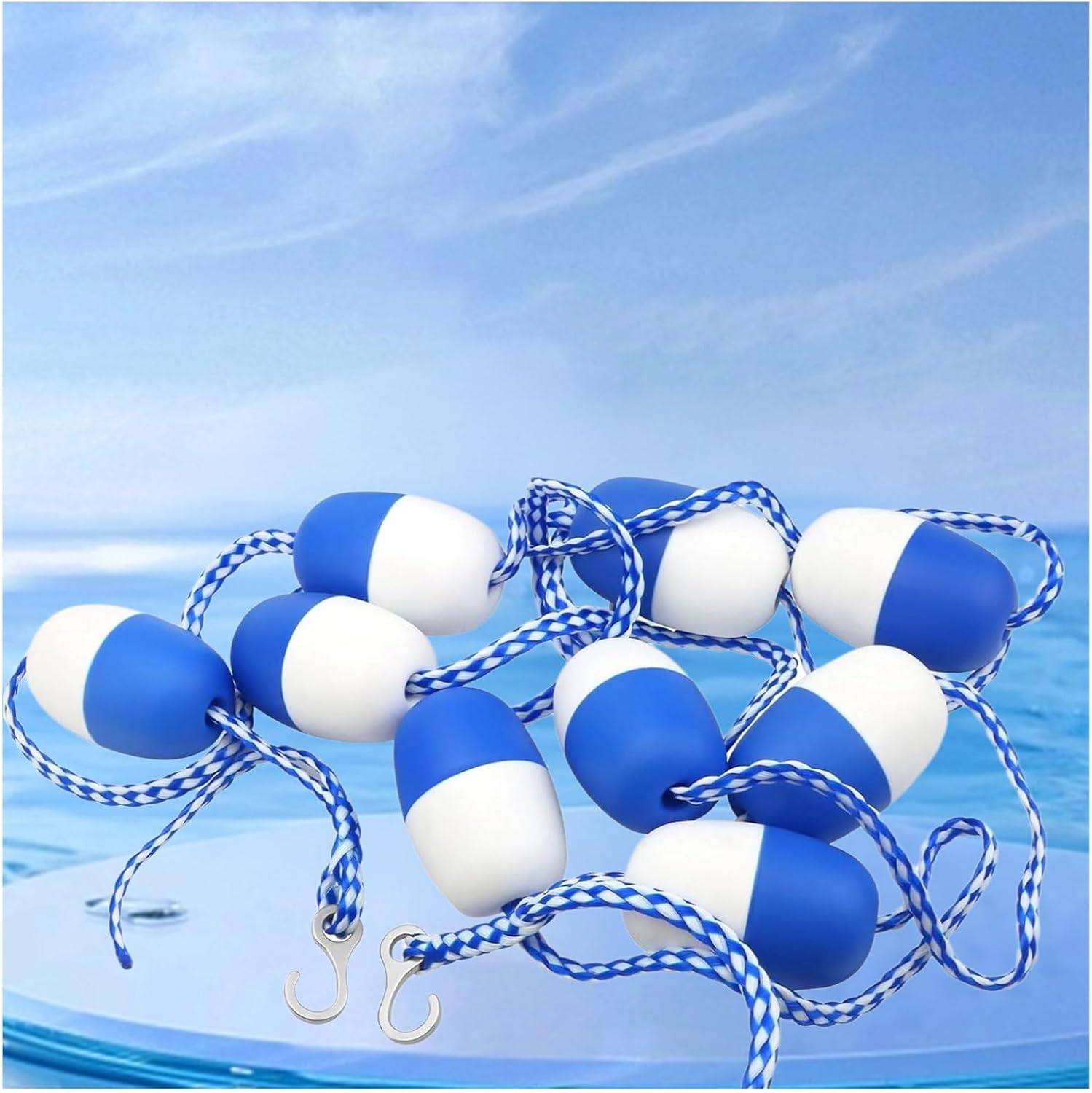 Adjustable Pool Safety Rope - High Visibility Floating Barrier for Indoor/Outdoor Pools, Easy to Install, Family & Swimmer Safety, Durable & Reliable