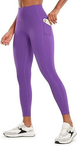 CRZ YOGA - Leggings de entrenamiento cepillados con sensación de desnudez para mujer, de 25 pulgadas, pantalones deportivos para yoga de cintura