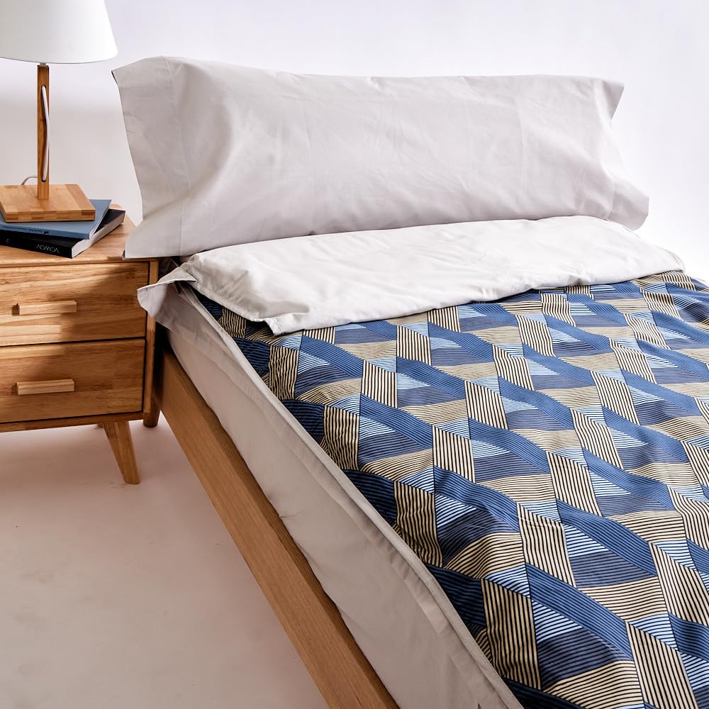 10XDIEZ Funda saco ajustable nórdico nazan (Azul Nazan - Cama 90cm)