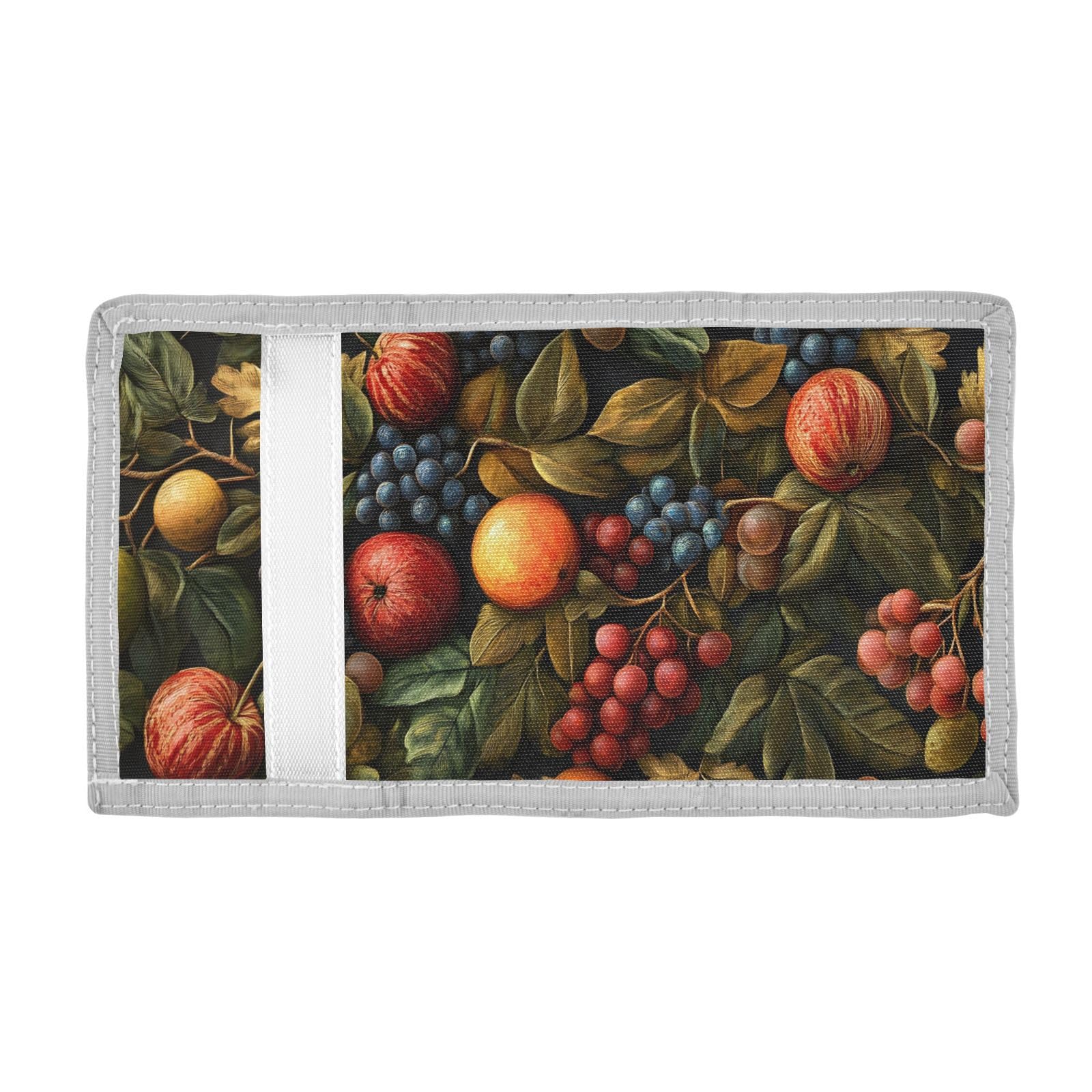 FOLIOSA Kids Wallet for Boys Girls Vintage Fruits Print Youth Wallet with Zipper Pocket Card Holders, Novelty Wallet 4.9×2.9 in