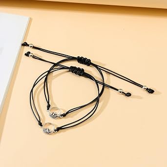 Best Friend Bracelets With Luminous Rings, Mountains Ocean Pinky Promise, Friendship, Sisters, Bestie, Couple Bracelets, Gift for Friends, Girls, Women, Wife, Husband