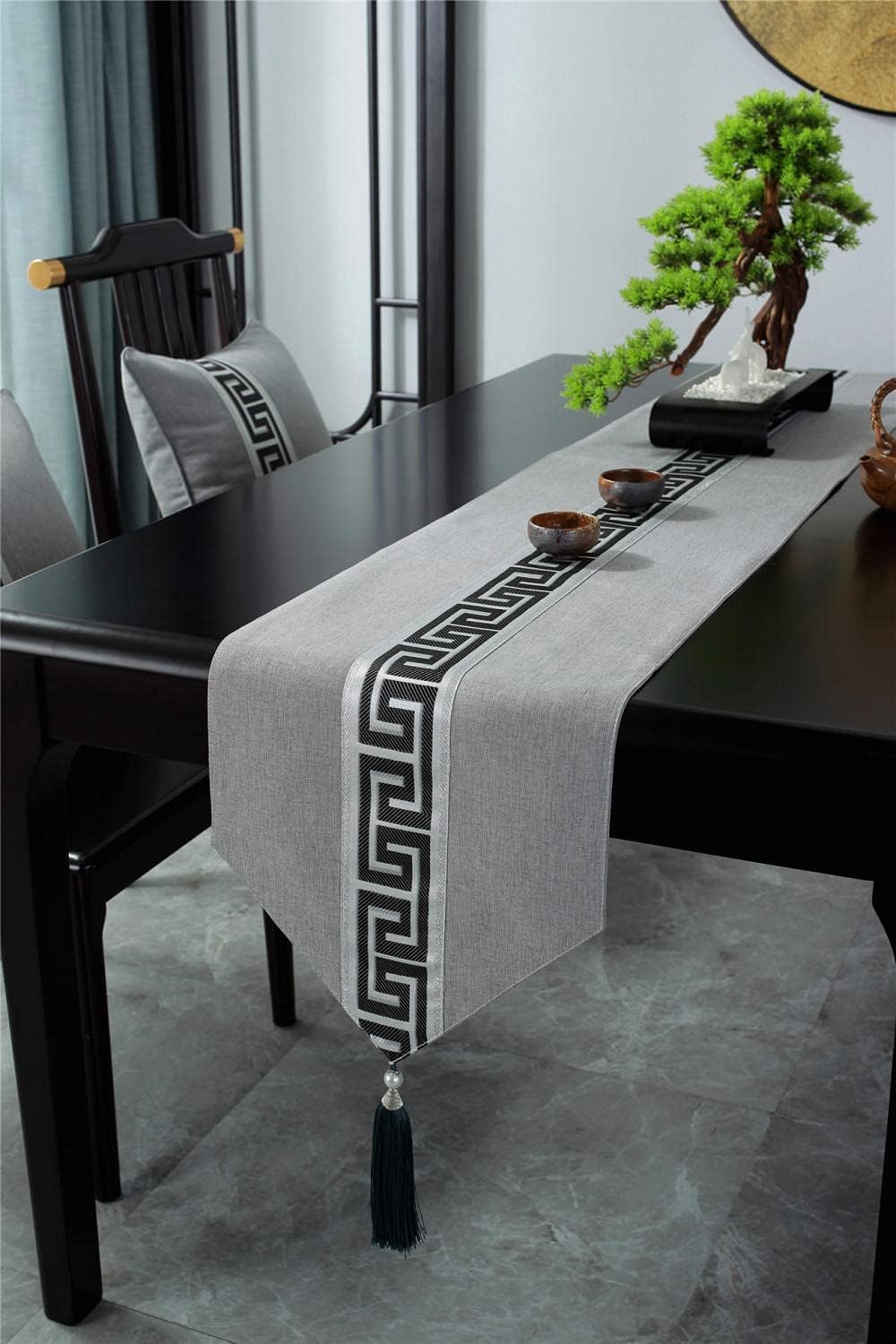 Camino de mesa decorativo con borla para el hogar y eventos, ideal para fiestas de Navidad y restaurantes, 33 x 200 cm