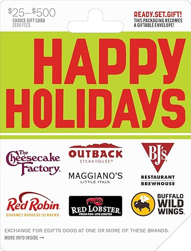 Multi-Brand Choice Cards Tarjeta de regalo de Happy Holidays Dining
