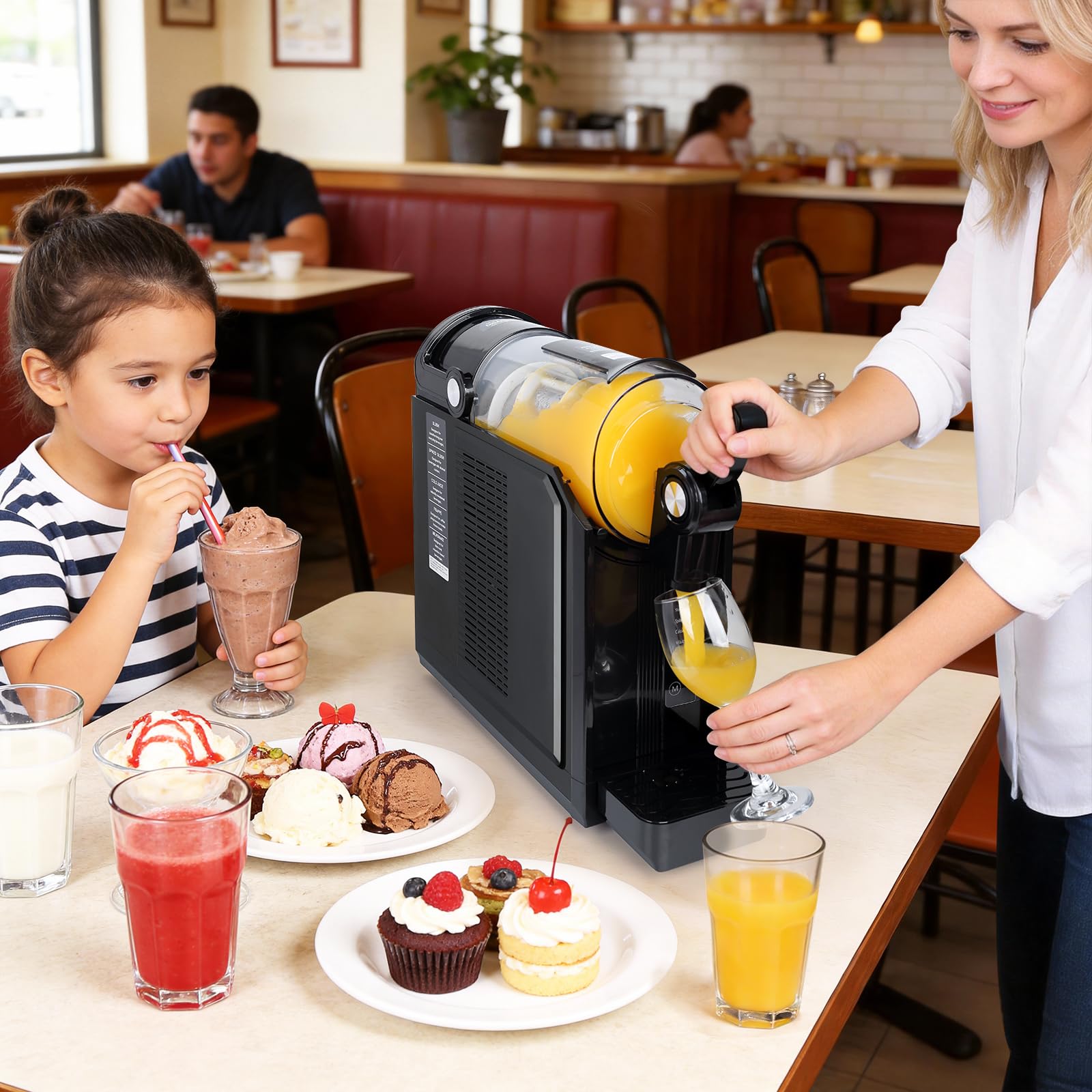 Slush Maschine für Zuhause 2,5L, 5-in-1 Eismaschine für Slushies, Cocktails, Milchshakes, Frappé & Frozen Drinks | 15-40 Min. Herstellzeit | Manuelle Temperaturkontrolle | Auto-Clean