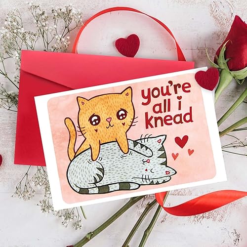 Miniatura 6 de mmuue Tarjeta del día de San Valentín de Sweet Cat para los amantes de los gatos, preciosa tarjeta de aniversario para novio y novia, regalo de