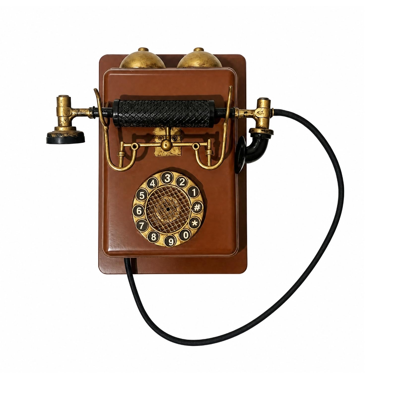 Teléfono Pared Vintage No Eléctrico Retro Adorno Teléfono Antiguo Pared para Interiores Temáticos, Cafés, Restaurantes