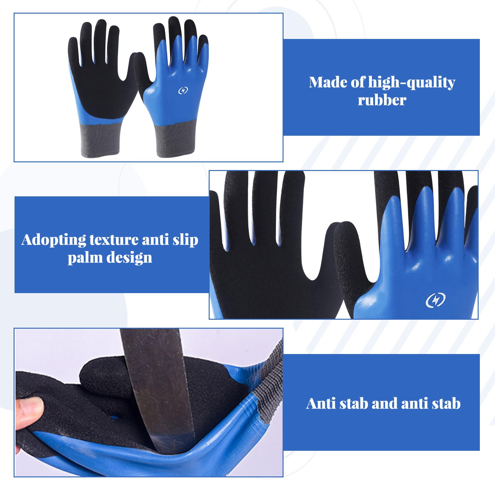 Miiqxx Insulation Work Gloves,1000V Insulating Rubber Gloves,High Voltage Protection,Non-Slip Flame Retardant Electrical Gloves,Safety Gloves for Industrial/Home Use - Image 3