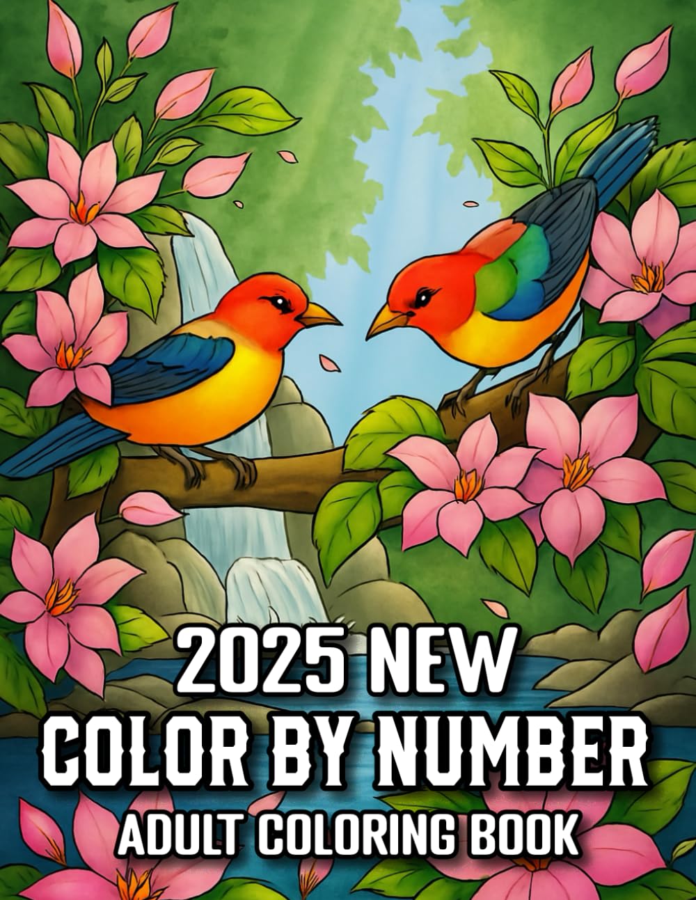 2025 New Color By Number Adult Coloring Book: Easy Color By Number Adults Coloring Book Featuring Flowers, Birds, Autumn Scenes, Butterflies, Animals, and More.