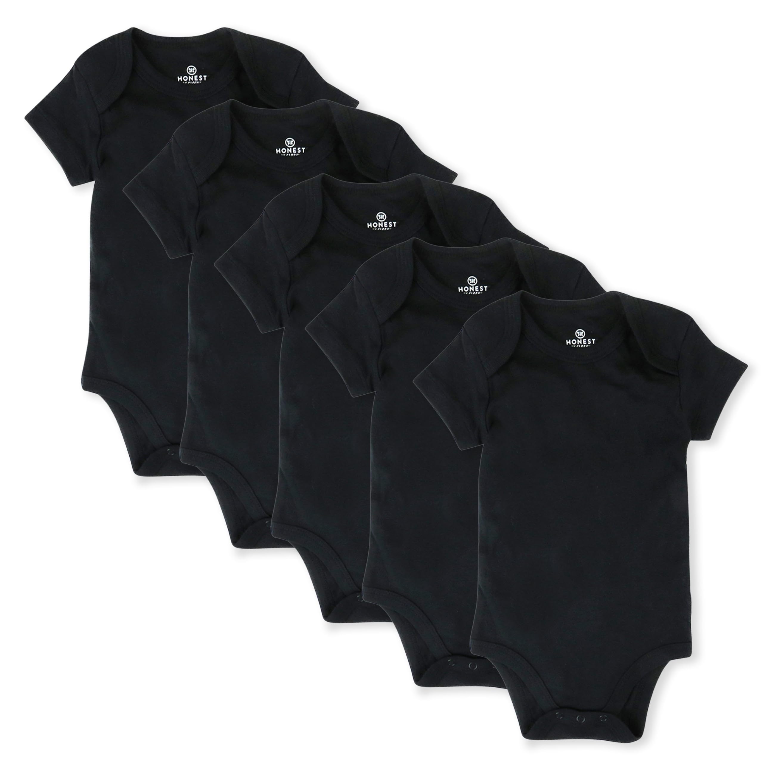 HonestBaby Pack de 5 bodis de manga corta para bebé, 100% algodón orgánico, para bebés y niños, unisex