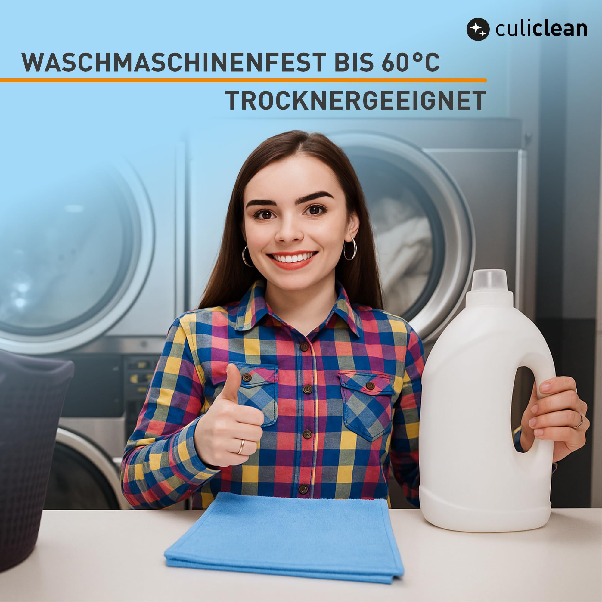 culiclean Spüllappen waschbar – extrem saugfähig, blau, 40 Stück | Spültücher Küche, Schwammtücher, Putzlappen, 23x23cm, 60°C waschbar, trocknergeeignet, schnell trocknend, geruchsfrei