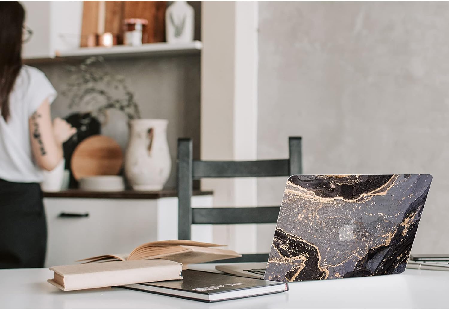 Watbro Compatible with MacBook Air 13 Inch Laptop Case 2020 2019 2018 Release A2337 M1/A2179/A1932,Colorful Marble Case with Keyboard Cover Skin for MacBook Air 2020 with Touch ID