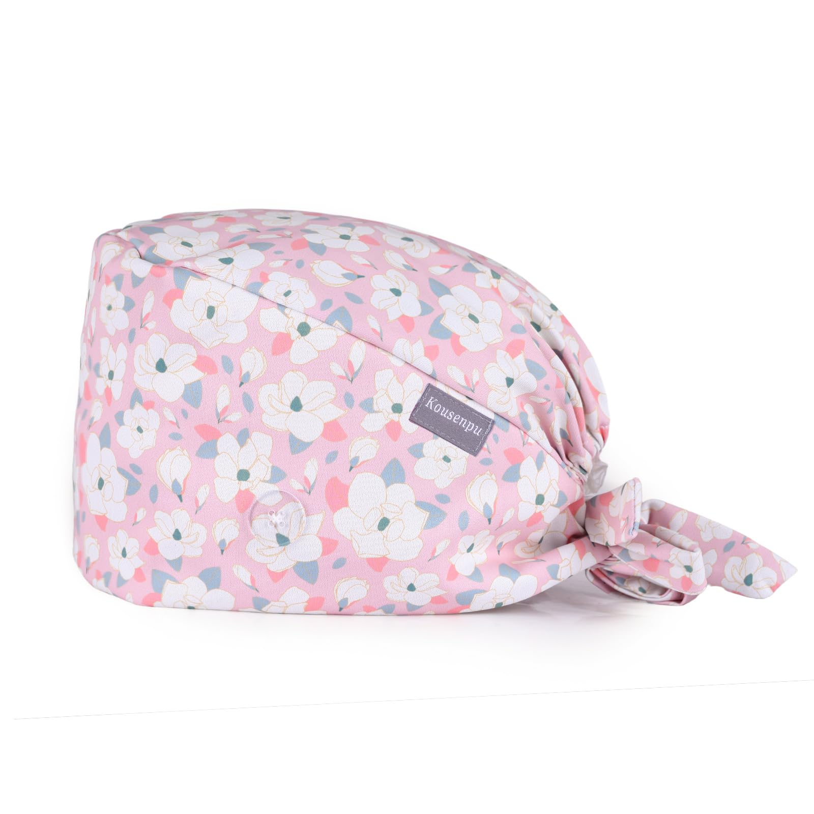 Kousenpu Scrub Caps for Women, Adjustable with Side Buttons, Cute