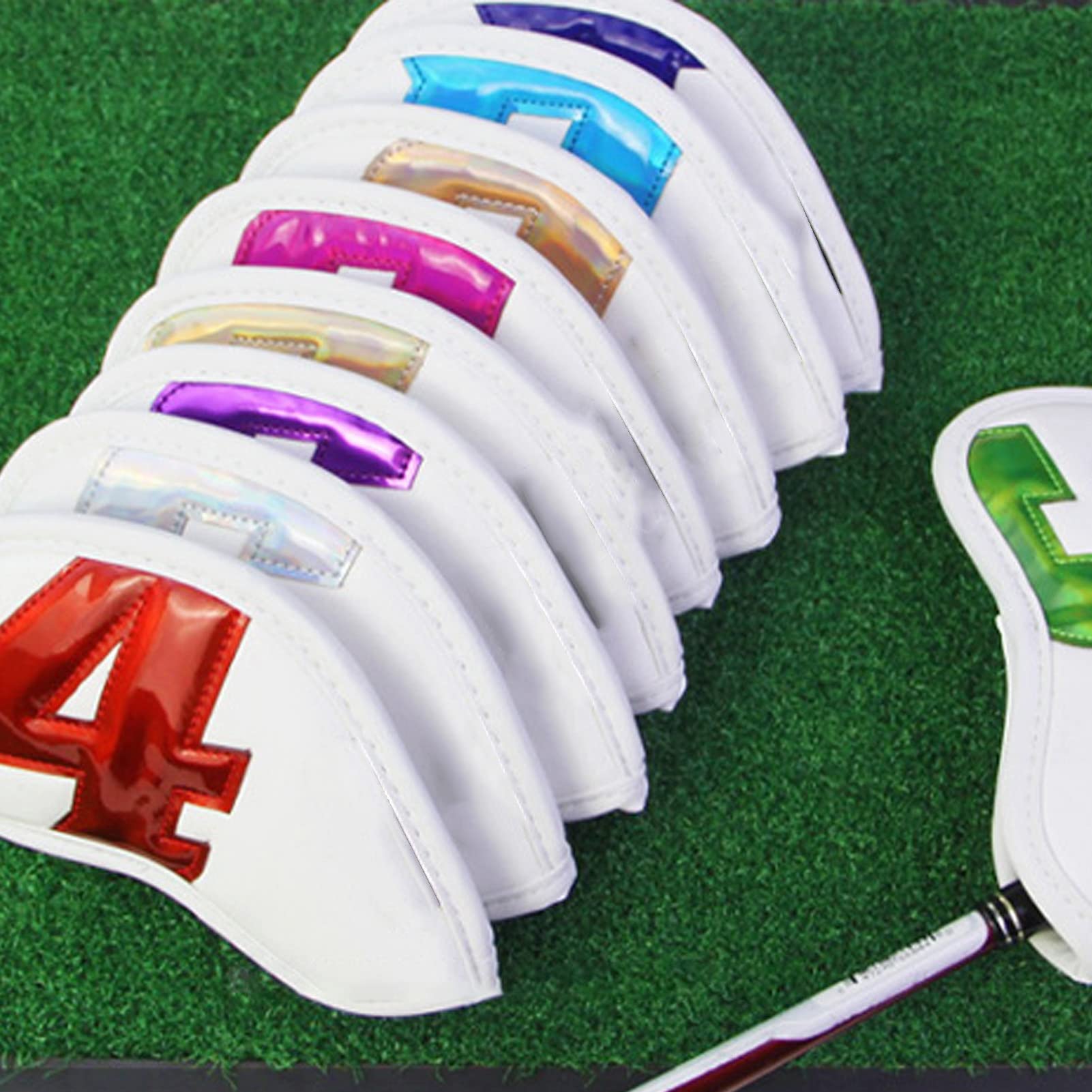 Golfschlägerkopfhüllen aus PU-Leder | Mehrfarbige Golfschlägerhauben for Outdoor-Sportarten