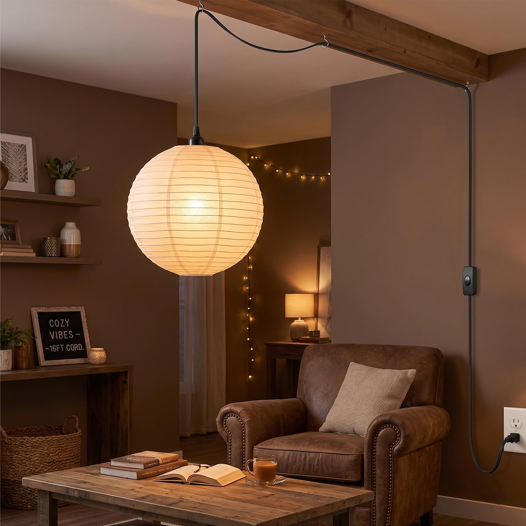 Plug-in Pendant Light Cord Kit - 16ft, On/Off Switch -4