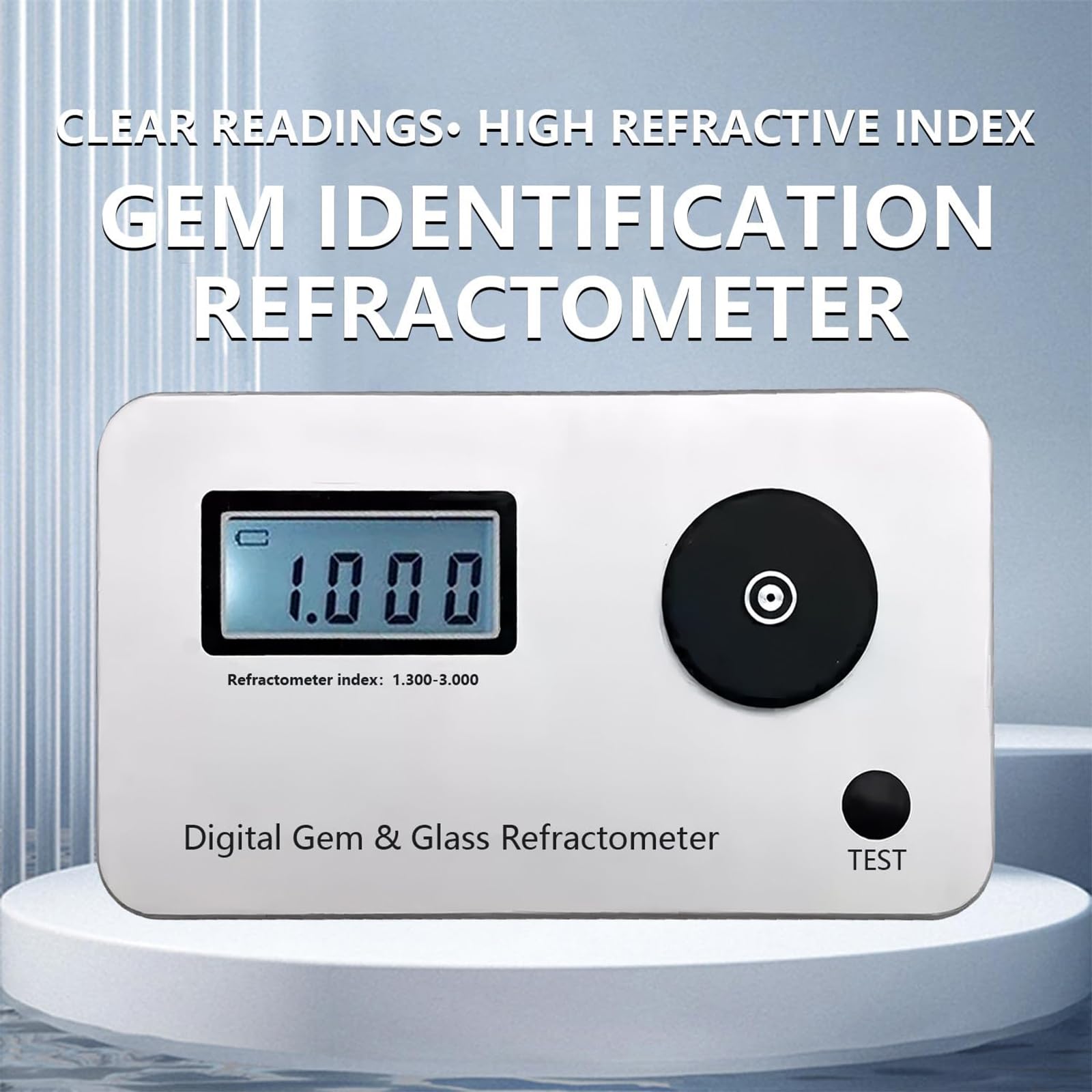 Refractómetro Digital Para Gemas, Refractómetro Profesional Para Joyería Con Pantalla LCD, Índice De Refracción De 1,300 A 3,000, Precisión De 0,001, Probador Portátil Para Diamantes, Jade Y Cristal