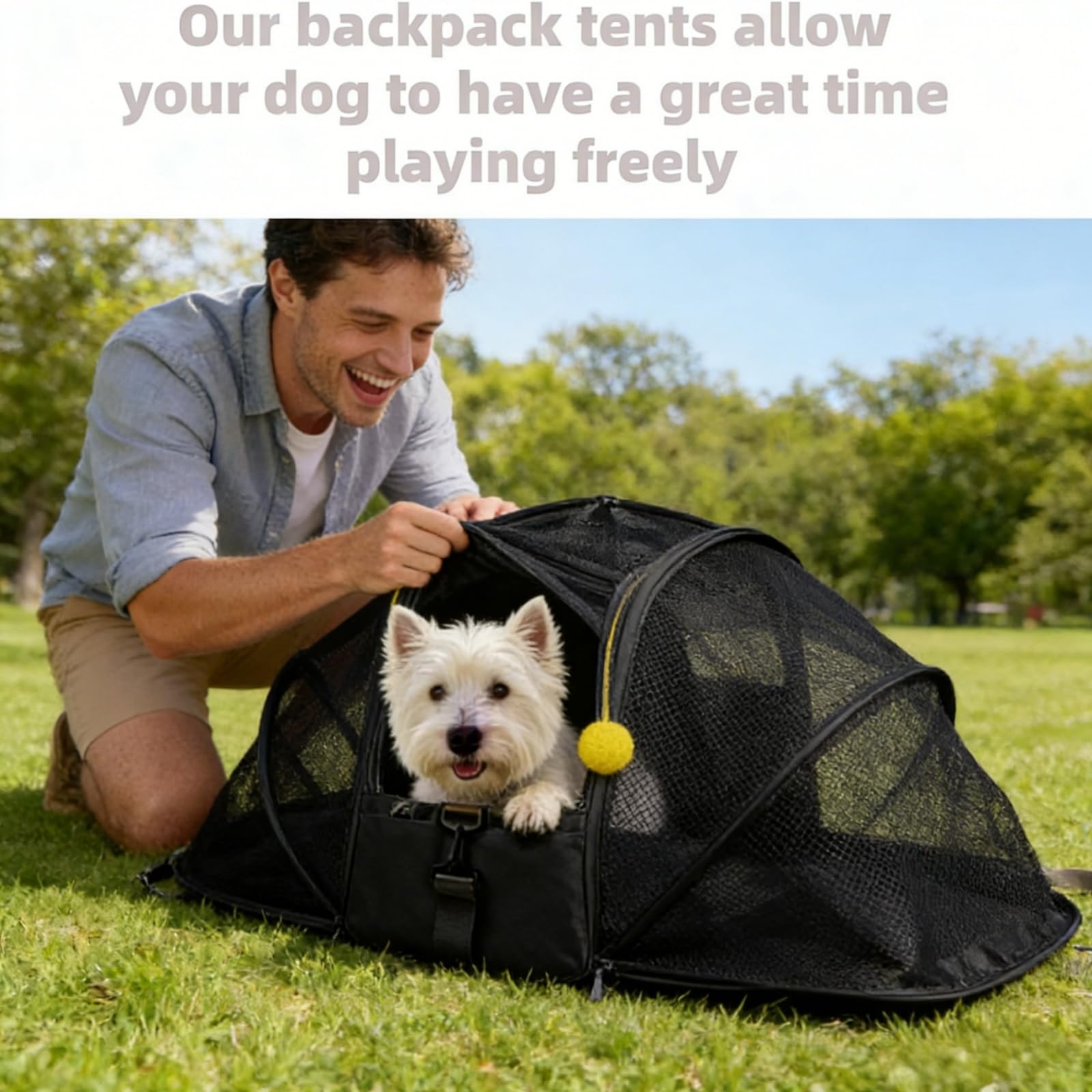 Black Cat Dog Backpack Carrier, Portable Cat Dog Tent, Expandable Large Soft Pet Carrier Backpack for Small Cats Dogs Puppies, Cats Travel Carrier Airline Approved Suitable for Hiking Camping - image 7