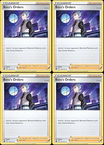 Pokemon Bosss Orders Cyrus 132172 - Estrellas brillantes - Juego de 4 piezas no holográficas