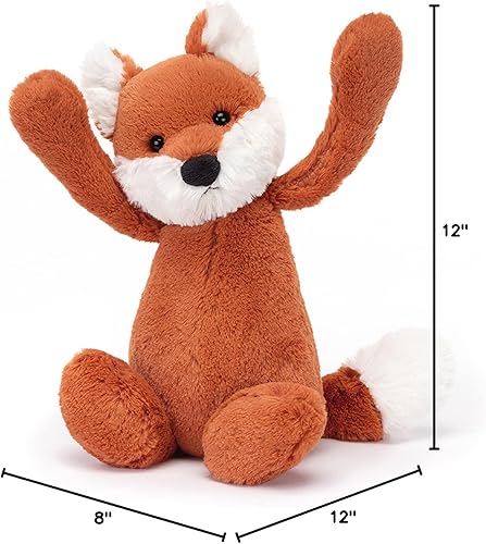 Miniatura 7 de Jellycat Bashful Fox Cub - Peluche de peluche mediano de 12 pulgadas, regalo clásico para niños