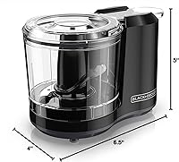 Vista 7 de Picador eléctrico Black + Decker HC306 1 y 1/2 tazas con un solo toque, color blanco, Capacidad de 1.5 tazas con ensamble mejorado y tapa, Negro