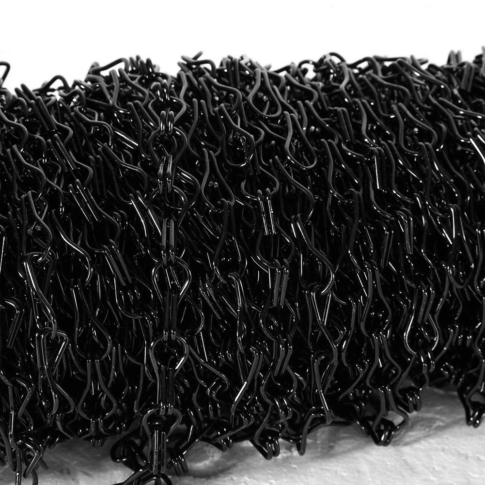 Dioche Rideau Métallique Rideaux Métalliques Aluminium Noir 90 * 214.5Cm Aluminium Chaîne Métallique Bande Rideau Mouche Ravageur Insecte Contrôle Décoration Porte Écran