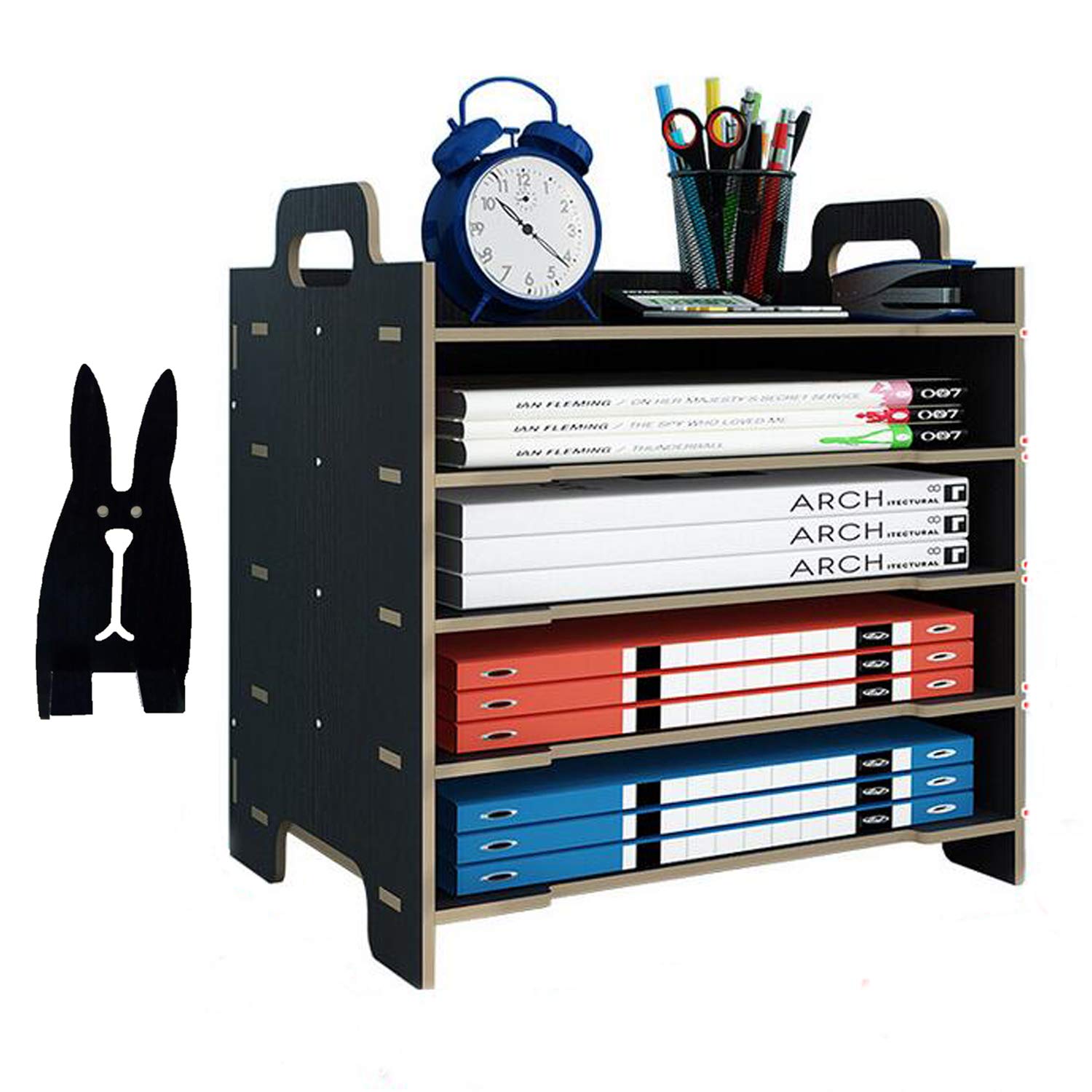 Buy Marbrasse 5Trays Paper Tray Organizer, Wood Paper Sorter Organizer