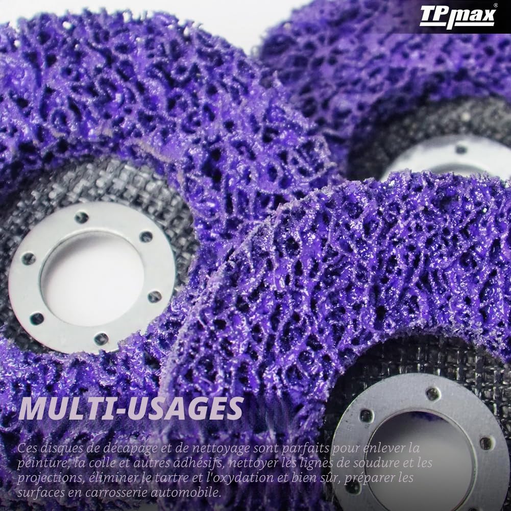 5 Pièces Disques de Nettoyage 125 mm, Dérouillant Disque Abrasif pour Meuleuse d'Angle, CSD Disque pour Métal, Pierre, Bois et Plastique