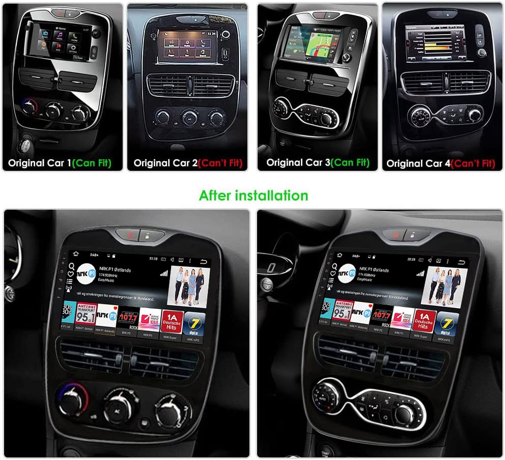 Radio Android 10.1 Pulgadas Para Renault Clio 4 / ZOE (2013-2019) - 6GB+128GB, CarPlay, Android Auto, GPS, 4G