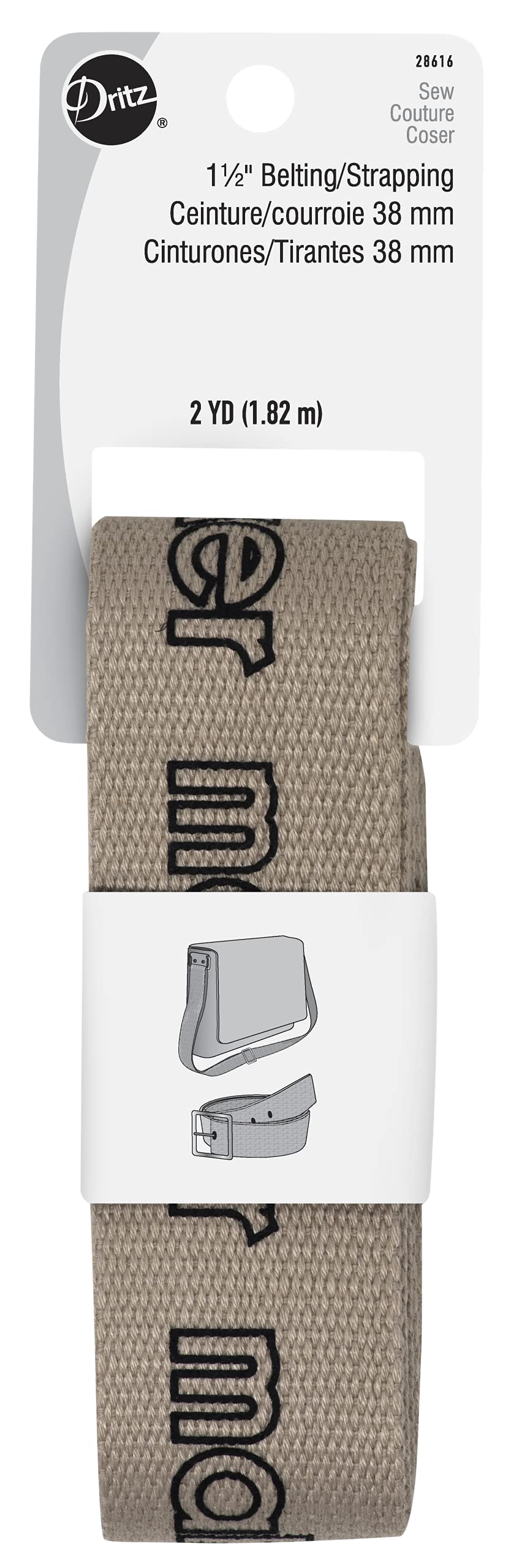 Dritz Message Belt Strap-Maker guía de plegado térmico para asas y cintas perfectas