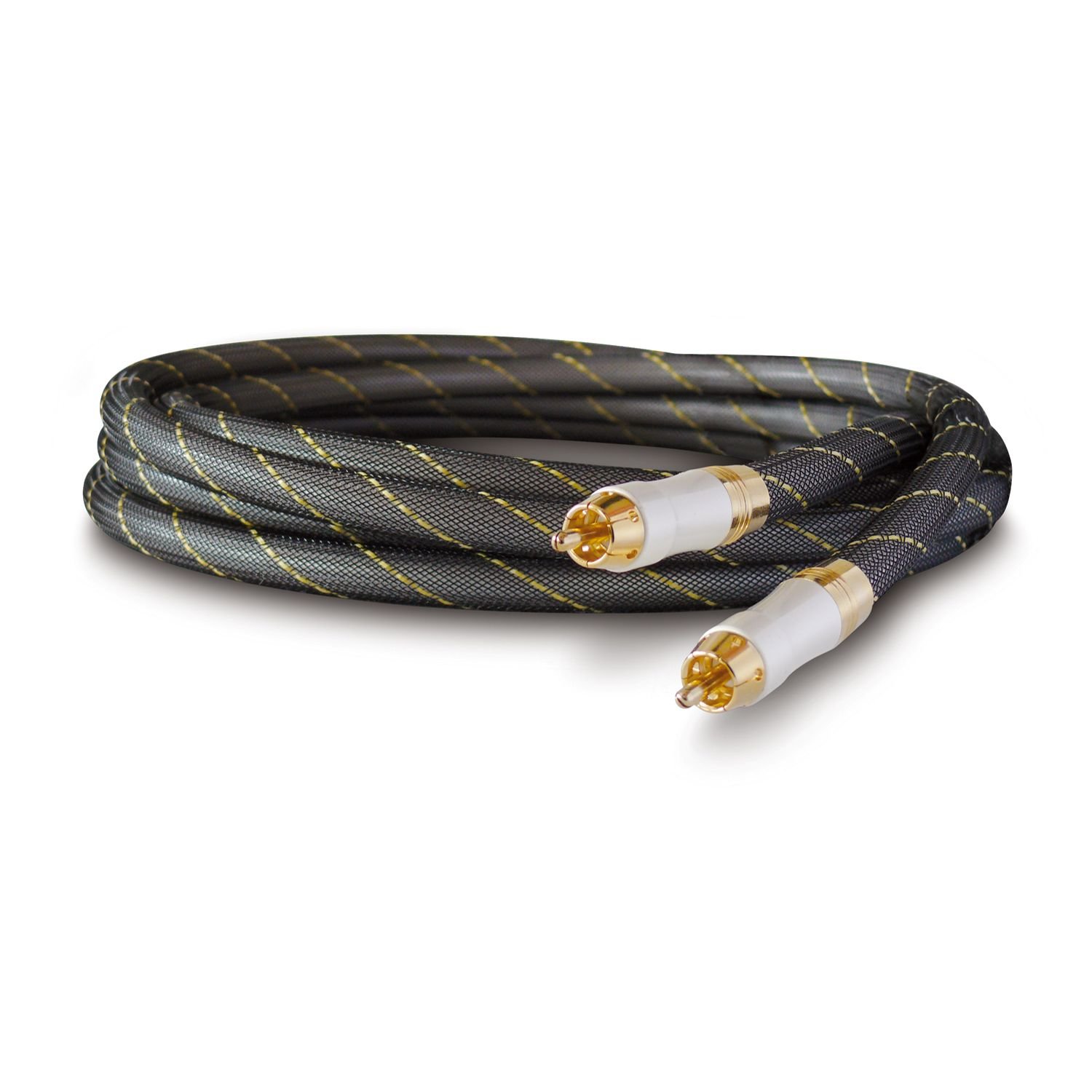 Dynavox cavo stereo RCA di alta gamma, cavo RCA premium con schermatura multipla, rame ad alta purezza, connettori placcati in oro 24k, 1.5m