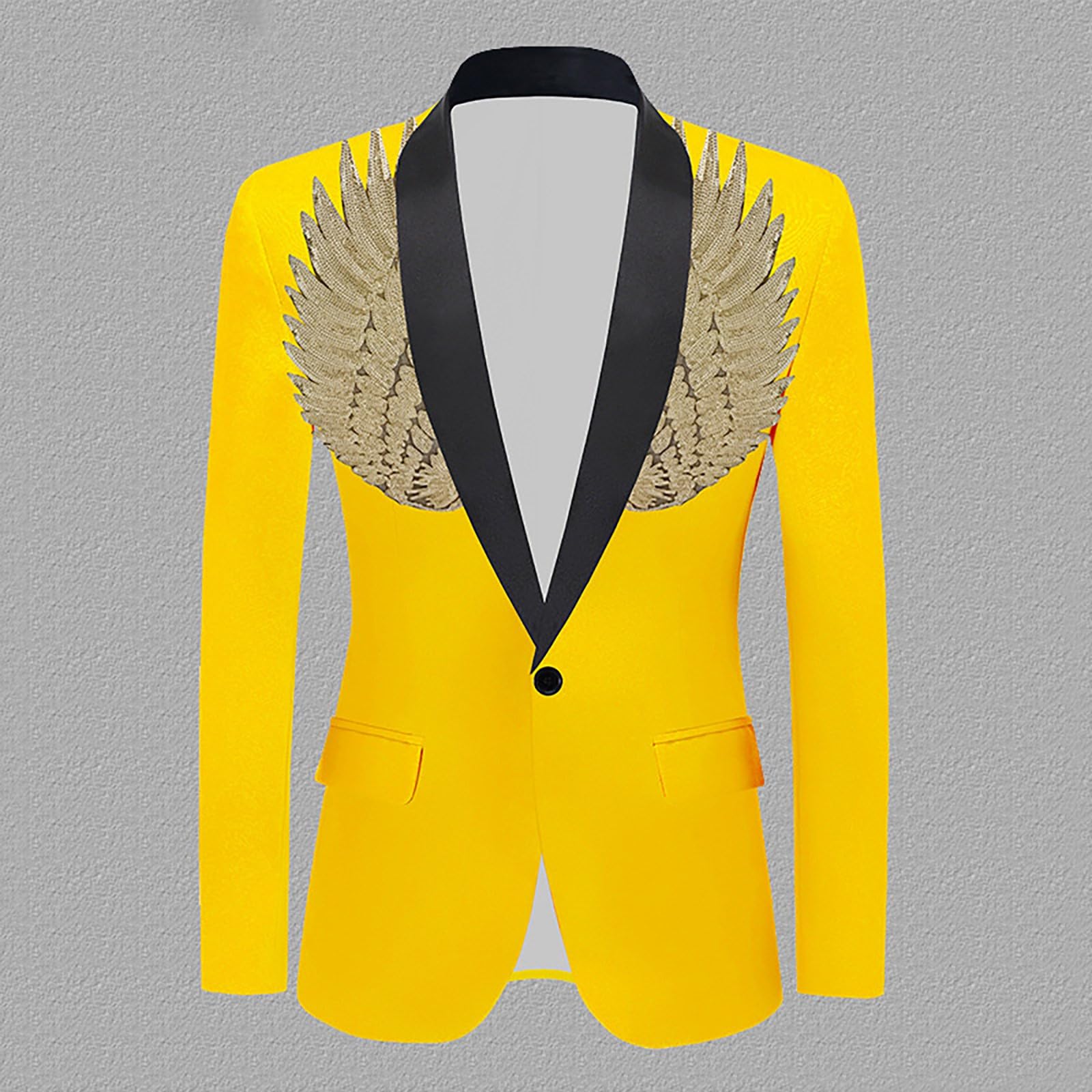 Generisch Giacca da uomo con paillette, con brillantini, per feste, balli di fine anno, blazer da uomo, casual, sportivo, per matrimonio, business, abito da uomo