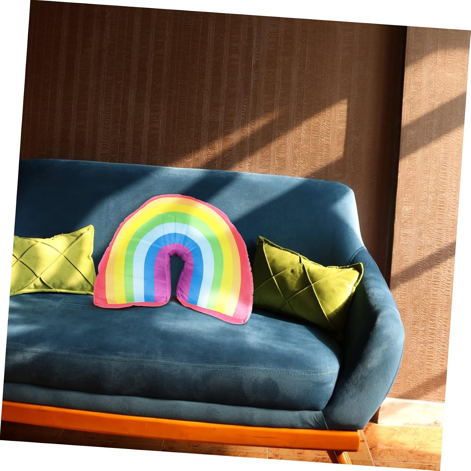 Ipetboom Nursery Decor Plush Rainbow Pillow Modern Decor Soft Cushion Car Pillow