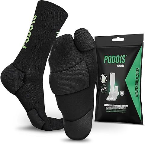 Calcetines Running Hombre y Mujer | Compresión deportiva y almohadillado estratégico | Alivia Fascitis Plantar | Sirve para Padel, Crossfit, Trekking | Fabricados en España