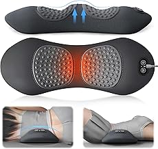 3 in 1 Back Massager, Electric Lumbar Support Pillow Heat Vibration Massage Lower Back Spine Decompression Device