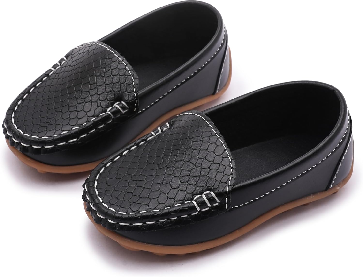 LONSOEN Toddler Little Kid Boys Girls Soft Slip On Loafers Dress Flat Shoes - Image 3