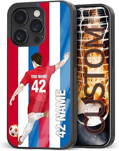 Fundas de teléfono personalizadas para club de fútbol con nombre y número - iPhone 6 7 8 11 12 13 14 Pro Max Plus Mini Xr Xs SE Samsung Z Flip 3 4