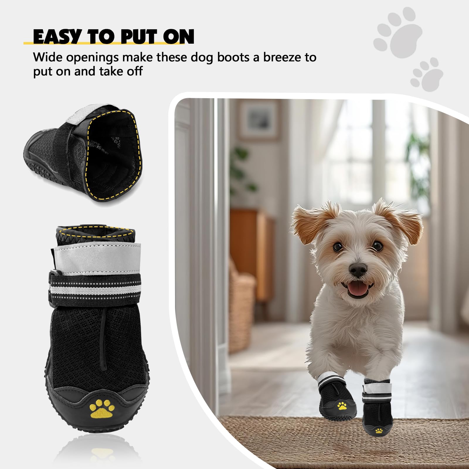 SlowTon Dog Shoes For Large Dogs Mesh Breathable Dog Boots For