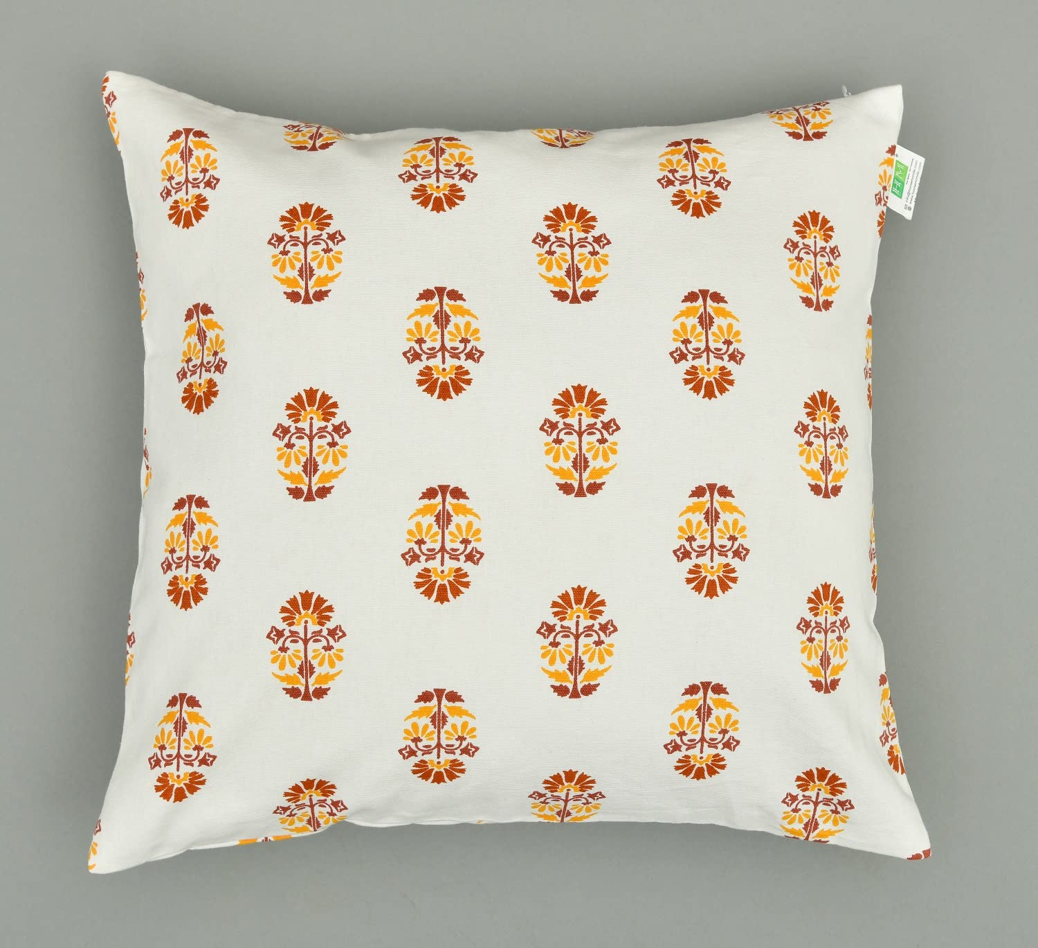 HOMEMONDE Cotton Cushion Cover 18x18 Inch for Home Decoration Luxury Square Pillowcase Sofa, Brown & Mustard Tree Print, Pack of 1 (B09NMFZ18N) Amazon Price History, Amazon Price Tracker