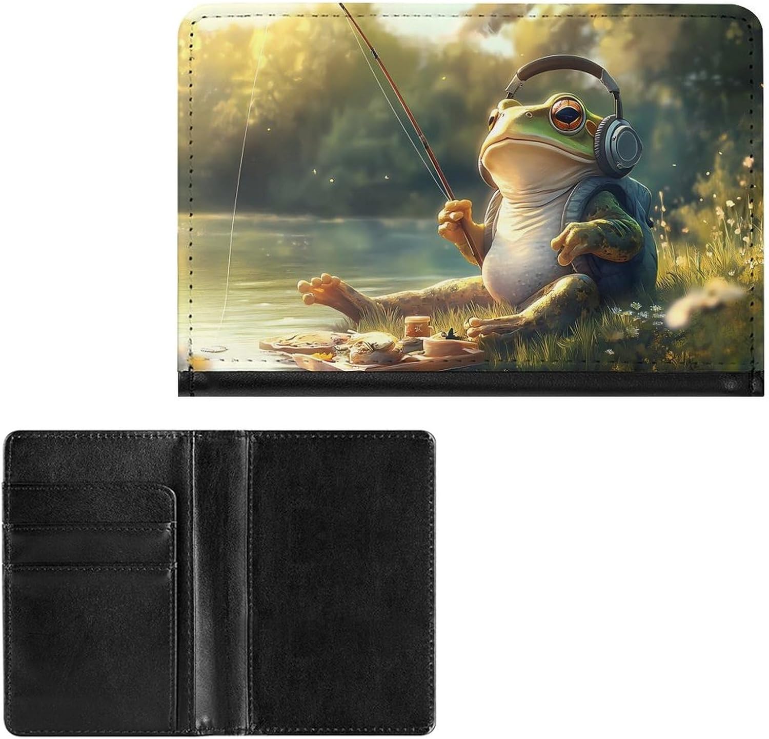 Funny Frog Passport Holder Travel Passport Cover Portable Passports Wallet for Travel Business