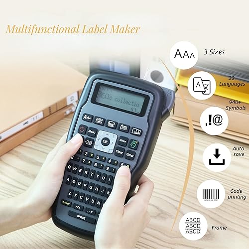 Miniatura 3 de E1000 Label Maker Machine with 20-Pack 131 Clear and 1-Pack 231 Tape QWERTY Keyboard with Laminated Label Easy to Use with Multiple Symbols Labeler