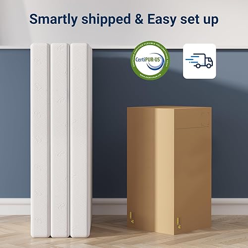 Miniatura 7 de Avenco Colchón triple  Colchón portátil de 4 pulgadas tamaño individual con funda transpirable y lavable  Cubrecolchón plegable de espuma