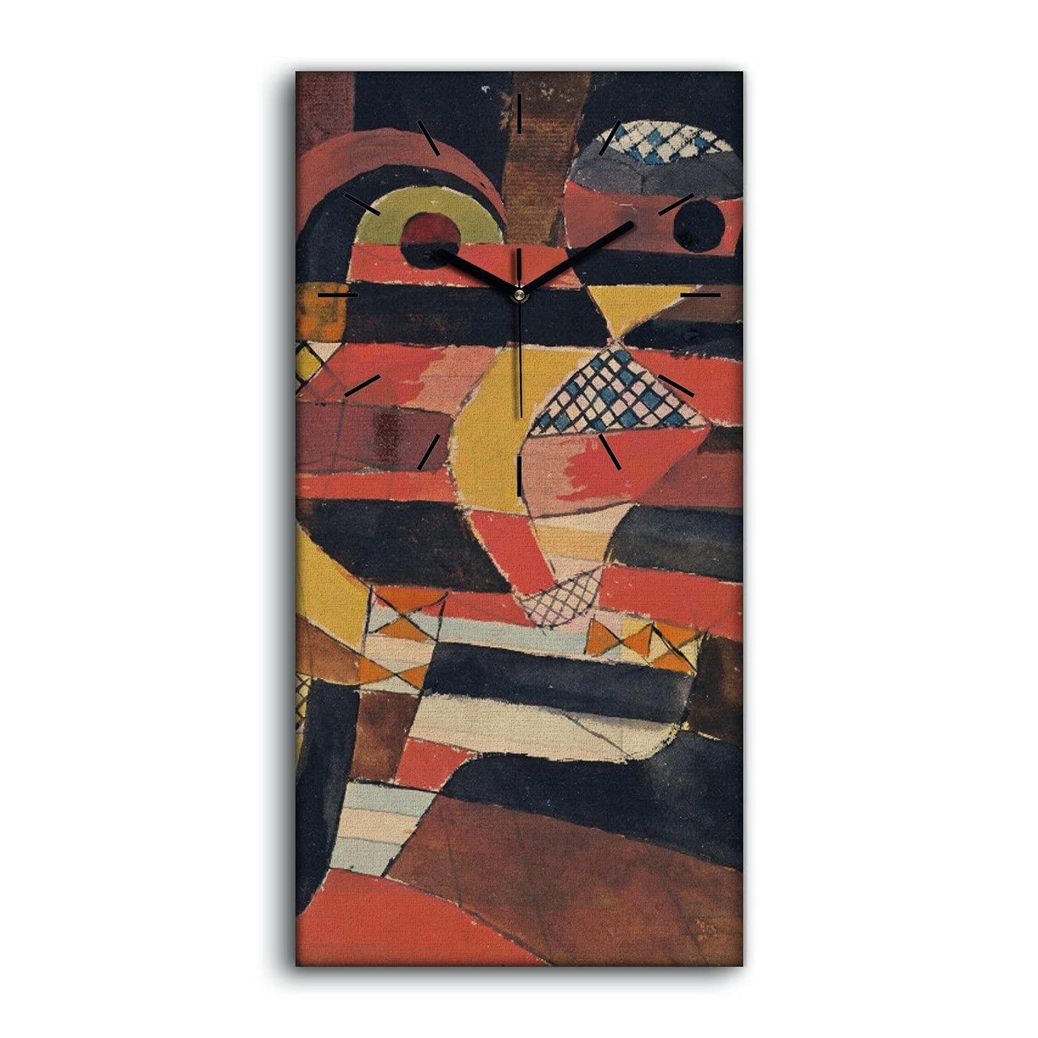 Horloge sur Toile Coloray 30x60cm avec aiguilles noires pour décoration murale