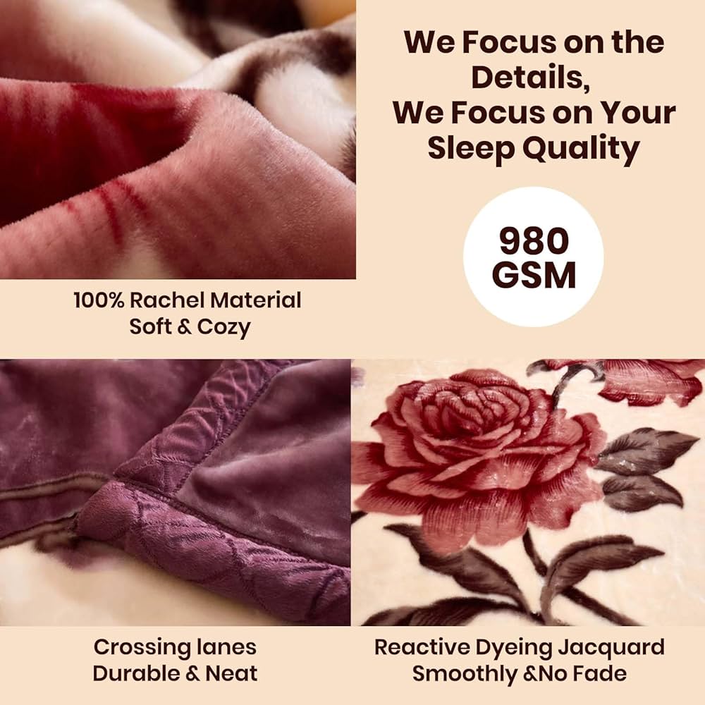 Mink Blankets, MODUSKYE Korean Heavy Plush 9.9 LB 2 Ply 78