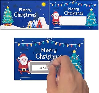 50 PCS Scratch Off Cards, DIY Custom Christmas Scratch Off Stickers, Your Own Game Tickets for Prizes Gift Scratch Cards for Small Business Holiday Birthday Party Favors Games Supplies (Blue)