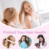 Vista 5 de Basumee Toalla Envolvente de Microfibra para el Cabello para Niños Paquete de 2 Toallas de Cabello de Secado Rápido con Botón Turbantes para Cabello