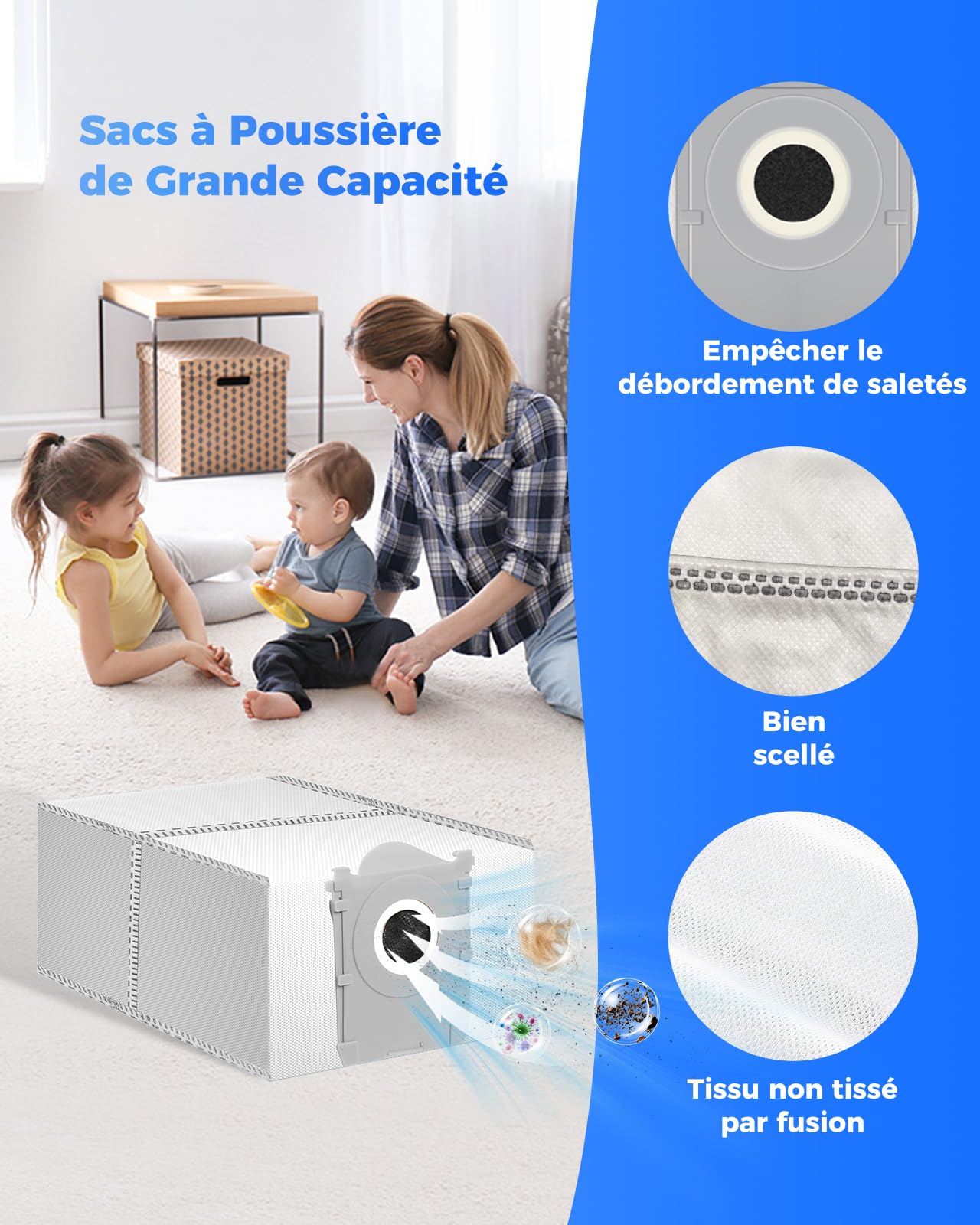 Accessoire Ecovacs Deebot T50 PRO OMNI Gen2 Aspirateur Brosse Principale Brosses Latérales Lingettes Filtres Sacs