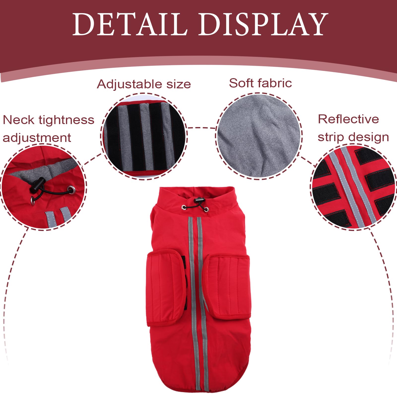 babepet Dachshund Coat Waterproof,Warm Coats & Jackets for Dogs,Miniature Dachshund Jumper,Reflective Small Dog Coat,Ideal for Outdoor&Indoor-Red-S - Image 2