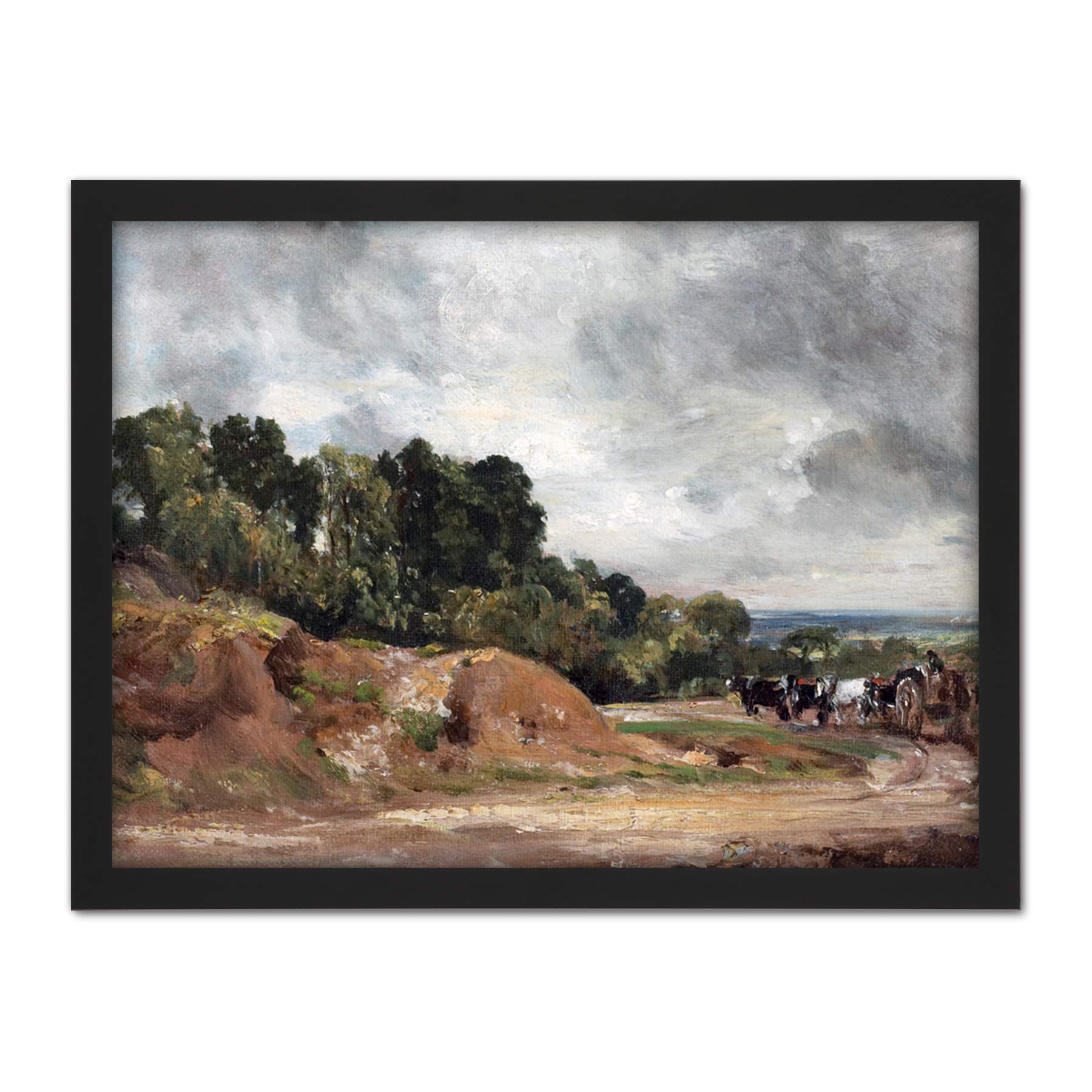 Artery8 Constable Sandbanks Cart Horses Hampstead Heath Painting Artwork Framed Wall Art Print 18X24 Inch