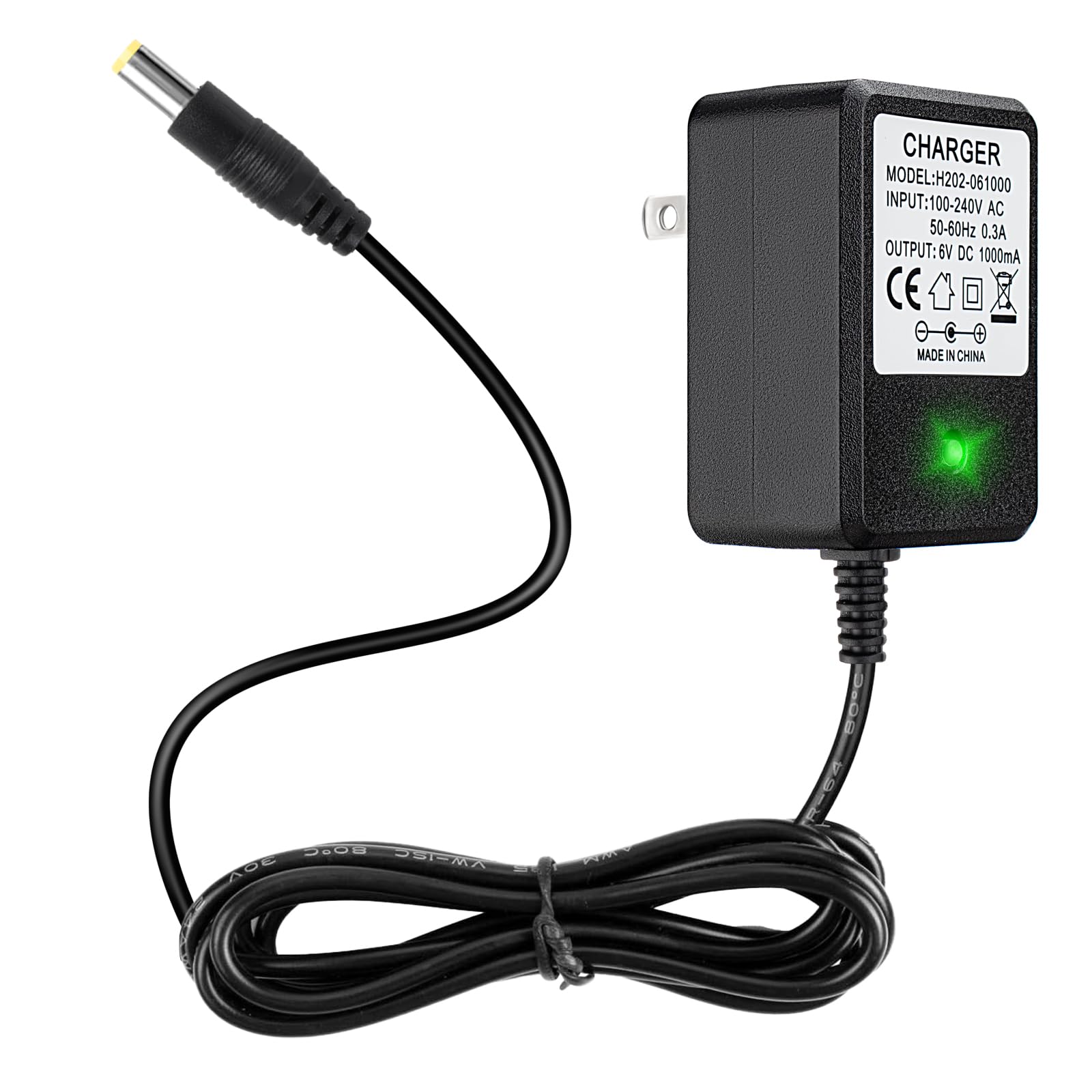 6V Charger for Kids Ride On Car Toys, 6 Volt Battery Charger for Flybar Bumper car/Wrangler SUV Kid Trax Dynacraft Toy Car Jeep ATV Quad (6v Battery Charger)